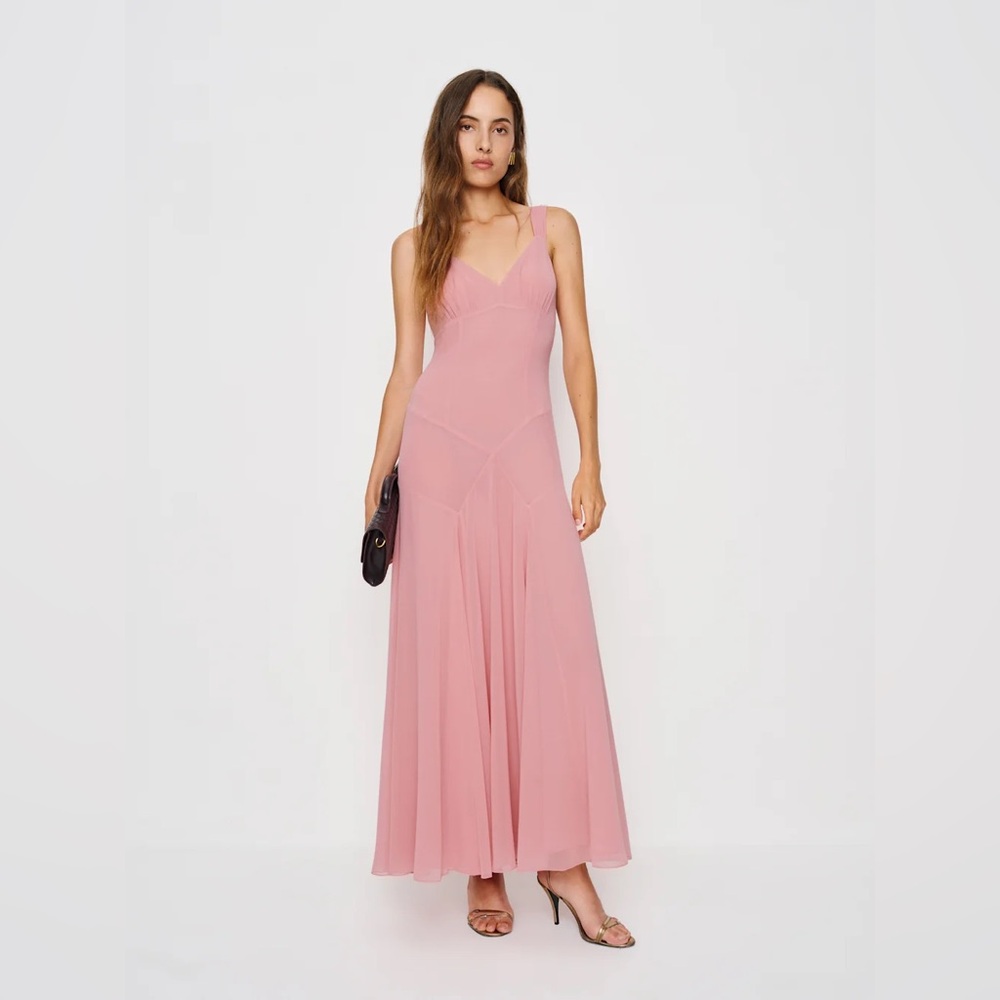 NWT Reformation Narcissa Dusty Rose Maxi Dress